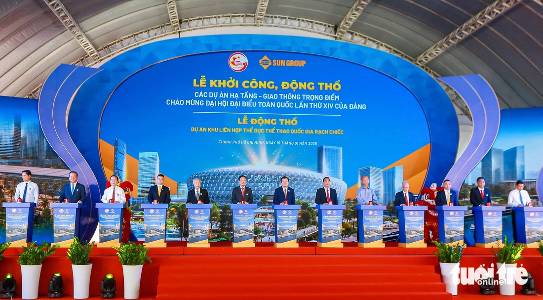 lễ động thổ dự án thể thao rạch chiếc
