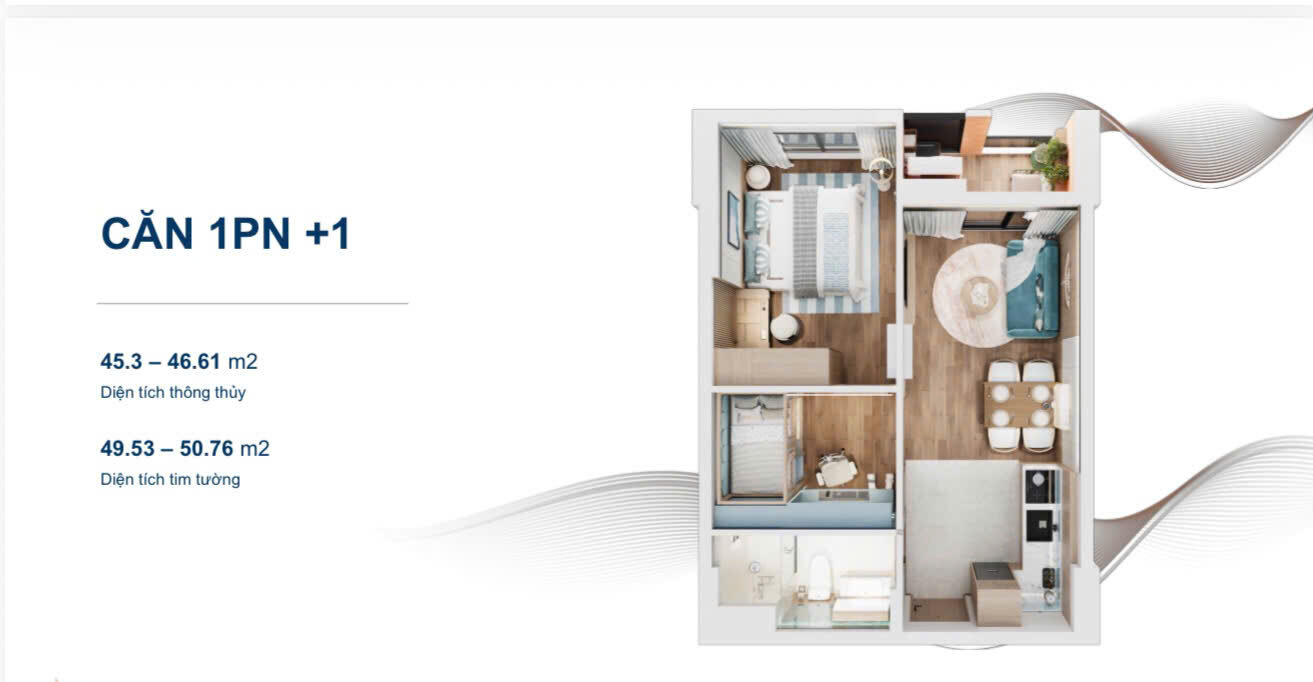 thiết kế căn hộ 1pn +