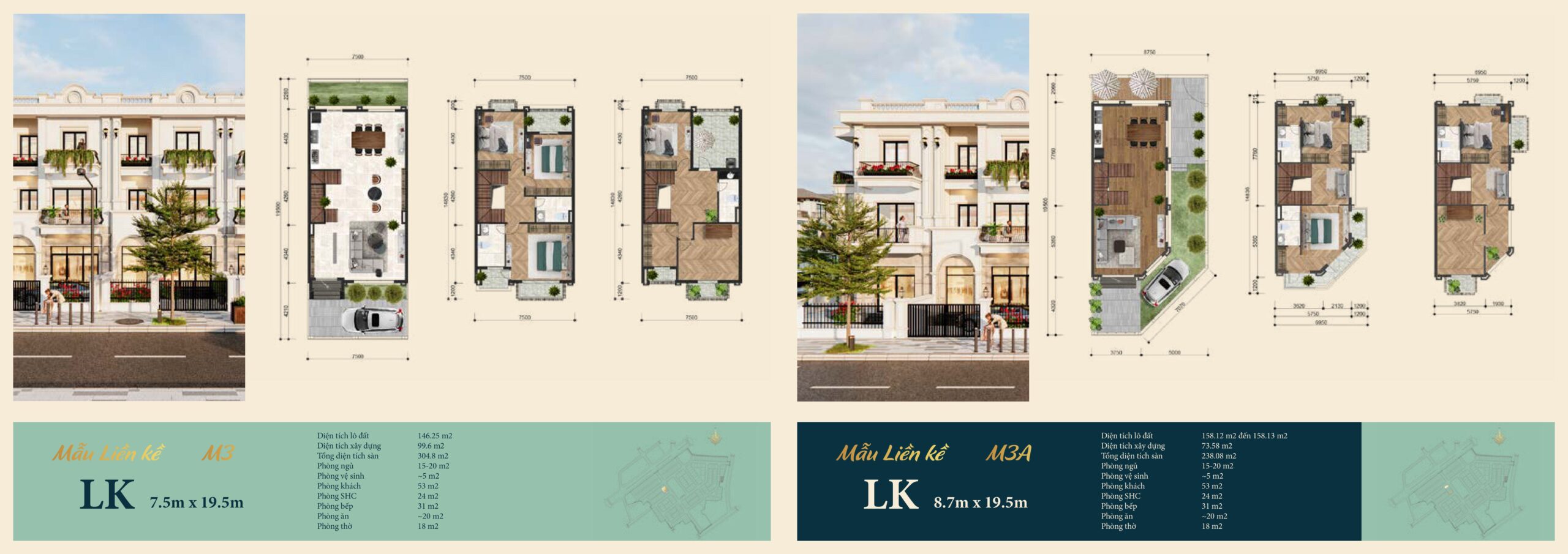 Mặt bằng Nhà Liền Kế Emerald Bao Vinh