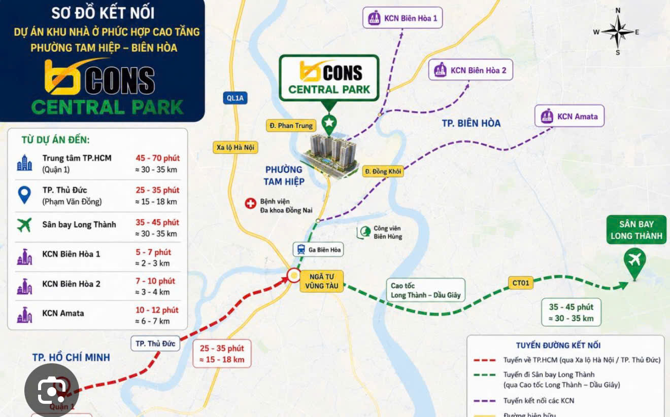 vị trí dự án bcons central park